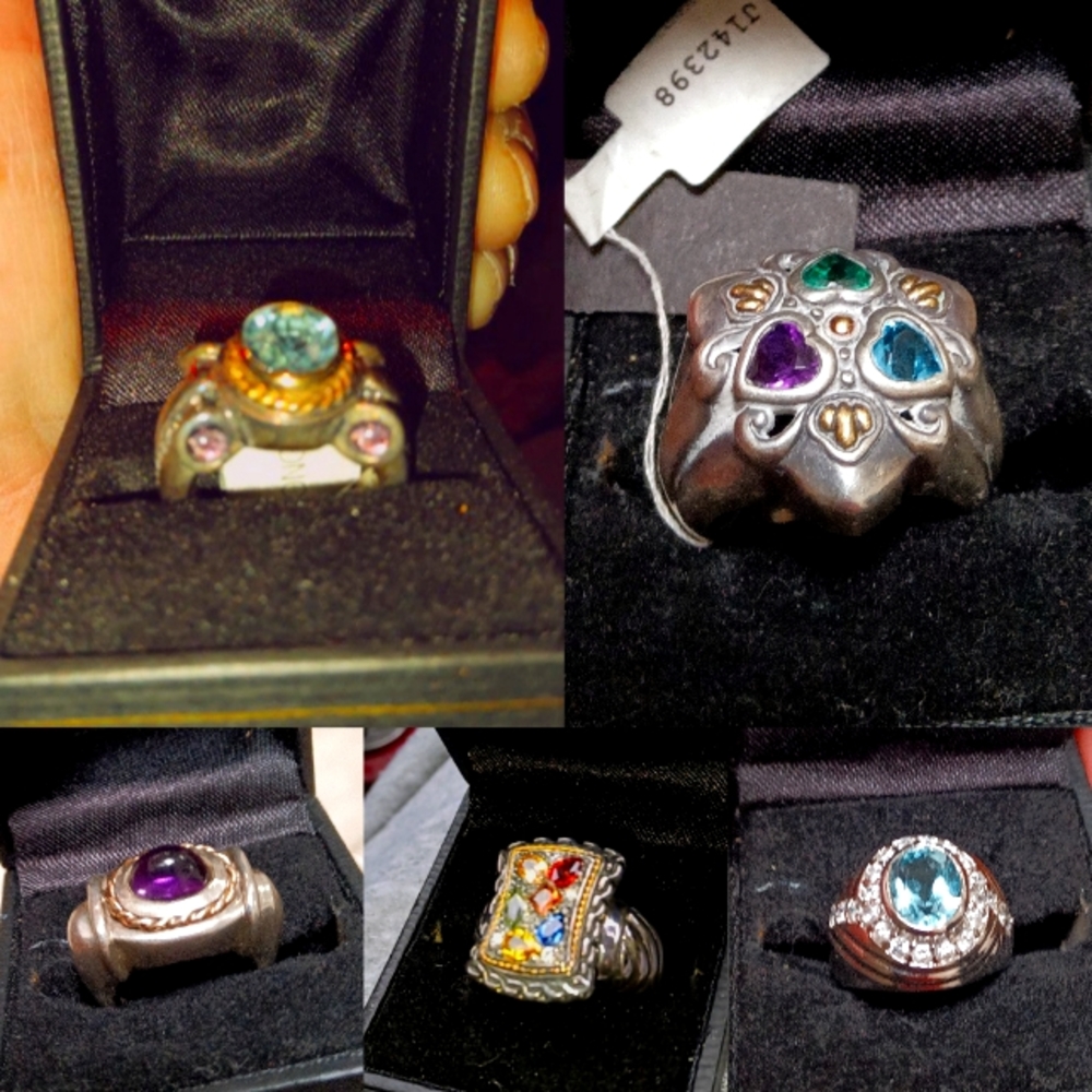 Vintage rings 925/14k/10k all real gems